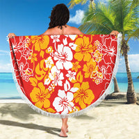 Hawaiian Lei Day Beach Blanket Red Hibiscus Flowers Lei Art