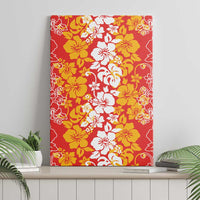 Hawaiian Lei Day Canvas Wall Art Red Hibiscus Flowers Lei Art