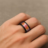 Hawaiian Lei Day Spinner Ring Red Hibiscus Flowers Lei Art - Polynesian Pride