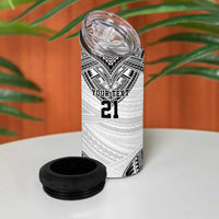 Flying Fijians Pacific Fiji Rugby Custom 4 in 1 Can Cooler Tumbler Polynesian Pattern