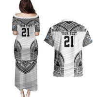 Flying Fijians Pacific Fiji Rugby Custom Couples Matching Puletasi and Hawaiian Shirt Polynesian Pattern