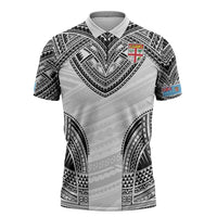Flying Fijians Pacific Fiji Rugby Custom Zipper Polo Shirt Polynesian Pattern - Polynesian Pride