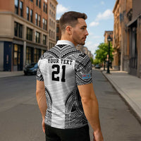 Flying Fijians Pacific Fiji Rugby Custom Zipper Polo Shirt Polynesian Pattern - Polynesian Pride