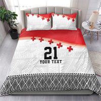 Ikale Tahi Pacific Tonga Rugby Custom Bedding Set Tongan Ngatu with Flag Pattern