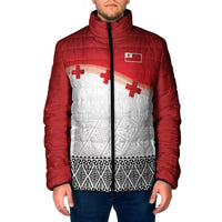 Ikale Tahi Pacific Tonga Rugby Custom Padded Jacket Tongan Ngatu with Flag Pattern - Polynesian Pride