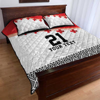 Ikale Tahi Pacific Tonga Rugby Custom Quilt Bed Set Tongan Ngatu with Flag Pattern