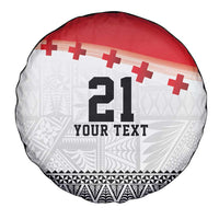 Ikale Tahi Pacific Tonga Rugby Custom Spare Tire Cover Tongan Ngatu with Flag Pattern