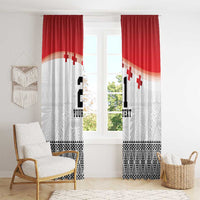 Ikale Tahi Pacific Tonga Rugby Custom Window Curtain Tongan Ngatu with Flag Pattern