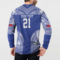 Manu Samoa Pacific Samoa Rugby Custom Button Sweatshirt Polynesian Pattern