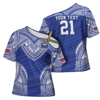 Manu Samoa Pacific Samoa Rugby Custom Cross Shoulder Shirt Polynesian Pattern - Polynesian Pride