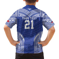 Manu Samoa Pacific Samoa Rugby Custom Family Matching Short Sleeve Bodycon Dress and Hawaiian Shirt Polynesian Pattern