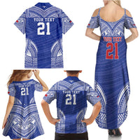 Manu Samoa Pacific Samoa Rugby Custom Family Matching Summer Maxi Dress and Hawaiian Shirt Polynesian Pattern