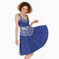 Manu Samoa Pacific Samoa Rugby Custom Midi Dress Polynesian Pattern - Polynesian Pride