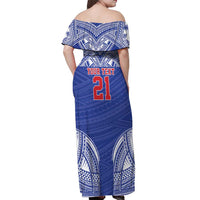 Manu Samoa Pacific Samoa Rugby Custom Off Shoulder Maxi Dress Polynesian Pattern