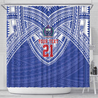 Manu Samoa Pacific Samoa Rugby Custom Shower Curtain Polynesian Pattern