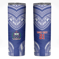 Manu Samoa Pacific Samoa Rugby Custom Skinny Tumbler Polynesian Pattern