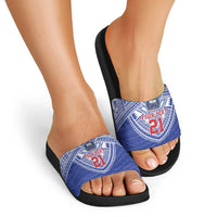 Manu Samoa Pacific Samoa Rugby Custom Slide Sandals Polynesian Pattern - Polynesian Pride