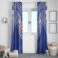 Manu Samoa Pacific Samoa Rugby Custom Window Curtain Polynesian Pattern