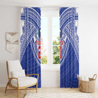 Manu Samoa Pacific Samoa Rugby Custom Window Curtain Polynesian Pattern