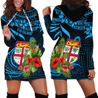 Fiji Islands Hoodie Dress With Polynesian Tribal Happy National Day LT9 - Polynesian Pride