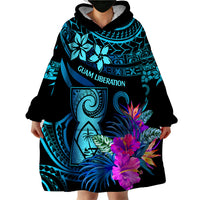 Polynesian Guam Wearable Blanket Hoodie With Latte Stone Happy Liberation Day LT9 - Polynesian Pride