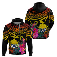 Custom Polynesian Kiribati Independence Day Hoodie Kiribati Emblem with Hibiscus Pacific Beauty LT9 - Polynesian Pride