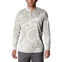 Tokelau Gardenia Thunbergia Button Sweatshirt Black Polynesian Art Vibe