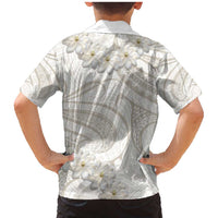 Tokelau Gardenia Thunbergia Family Matching Mermaid Dress and Hawaiian Shirt Black Polynesian Art Vibe