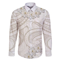 Tokelau Gardenia Thunbergia Family Matching Short Sleeve Bodycon Dress and Hawaiian Shirt Black Polynesian Art Vibe