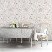 Tokelau Gardenia Thunbergia Tablecloth Black Polynesian Art Vibe