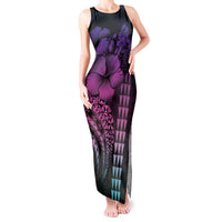 Hawaiian Sea Turtle Tank Maxi Dress Pink Hibiscus Flowers and Kakau Pattern LT9 Women Pink - Polynesian Pride