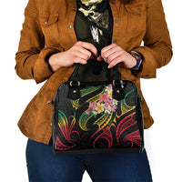 Kiribati Red Jasmine Mango Shoulder Handbag Reggae Polynesian Art Vibe