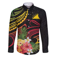 Personalised Tokelau Tropical Flowers Family Matching Short Sleeve Bodycon Dress and Hawaiian Shirt Reggae Polynesian Art Vibe