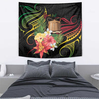 Personalised Tokelau Tropical Flowers Tapestry Reggae Polynesian Art Vibe