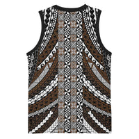 Brown Tongan Polynesian Tribal Basketball Jersey - Polynesian Pride