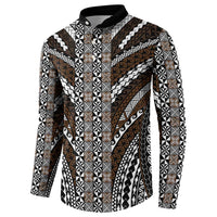 Brown Tongan Polynesian Tribal Button Sweatshirt - Polynesian Pride