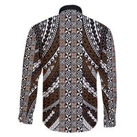 Brown Tongan Polynesian Tribal Family Matching Off Shoulder Short Dress and Hawaiian Shirt - Polynesian Pride