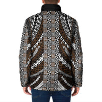 Brown Tongan Polynesian Tribal Padded Jacket - Polynesian Pride