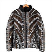 Brown Tongan Polynesian Tribal Padded Jacket - Polynesian Pride