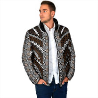 Brown Tongan Polynesian Tribal Padded Jacket - Polynesian Pride