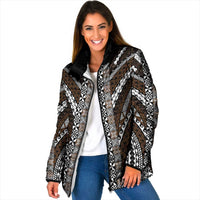 Brown Tongan Polynesian Tribal Padded Jacket - Polynesian Pride