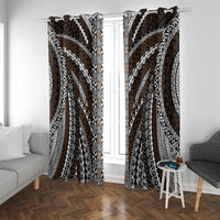 Brown Tongan Polynesian Tribal Window Curtain - Polynesian Pride