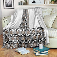 Light Gray Tongan Polynesian Tribal Blanket - Polynesian Pride