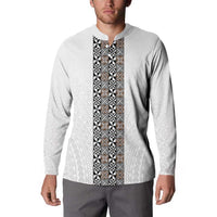 Light Gray Tongan Polynesian Tribal Button Sweatshirt - Polynesian Pride