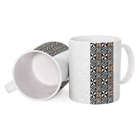Light Gray Tongan Polynesian Tribal Ceramic Mug - Polynesian Pride