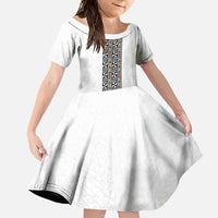 Light Gray Tongan Polynesian Tribal Family Matching Short Sleeve Bodycon Dress and Hawaiian Shirt - Polynesian Pride