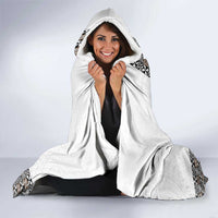 Light Gray Tongan Polynesian Tribal Hooded Blanket - Polynesian Pride