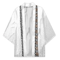 Light Gray Tongan Polynesian Tribal Kimono - Polynesian Pride
