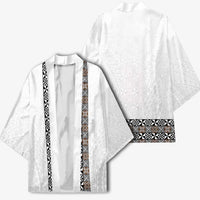 Light Gray Tongan Polynesian Tribal Kimono - Polynesian Pride