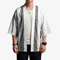 Light Gray Tongan Polynesian Tribal Kimono - Polynesian Pride